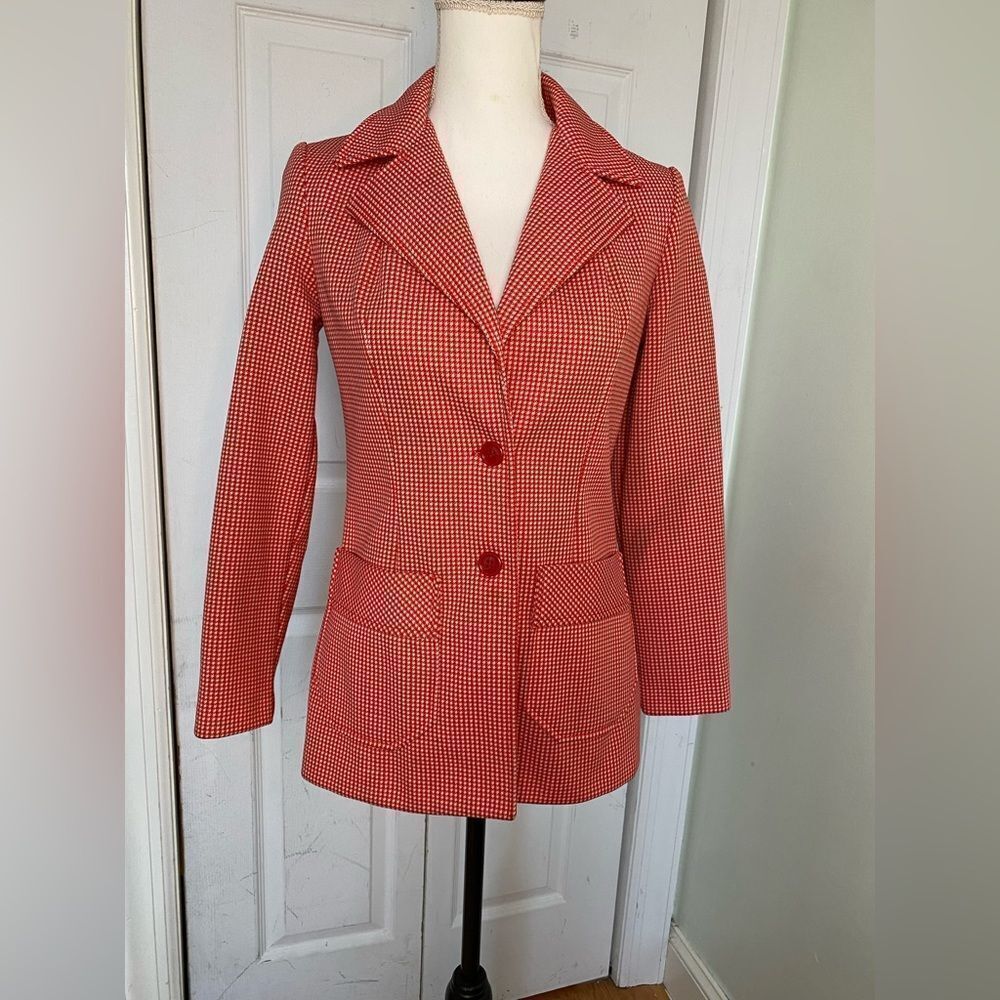 Jack Winter Double Knit Houndstooth Tailored Jacket